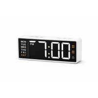 Reloj Despertador Digital LED Pantalla Grande Diseño Moderno Mesa de Noche