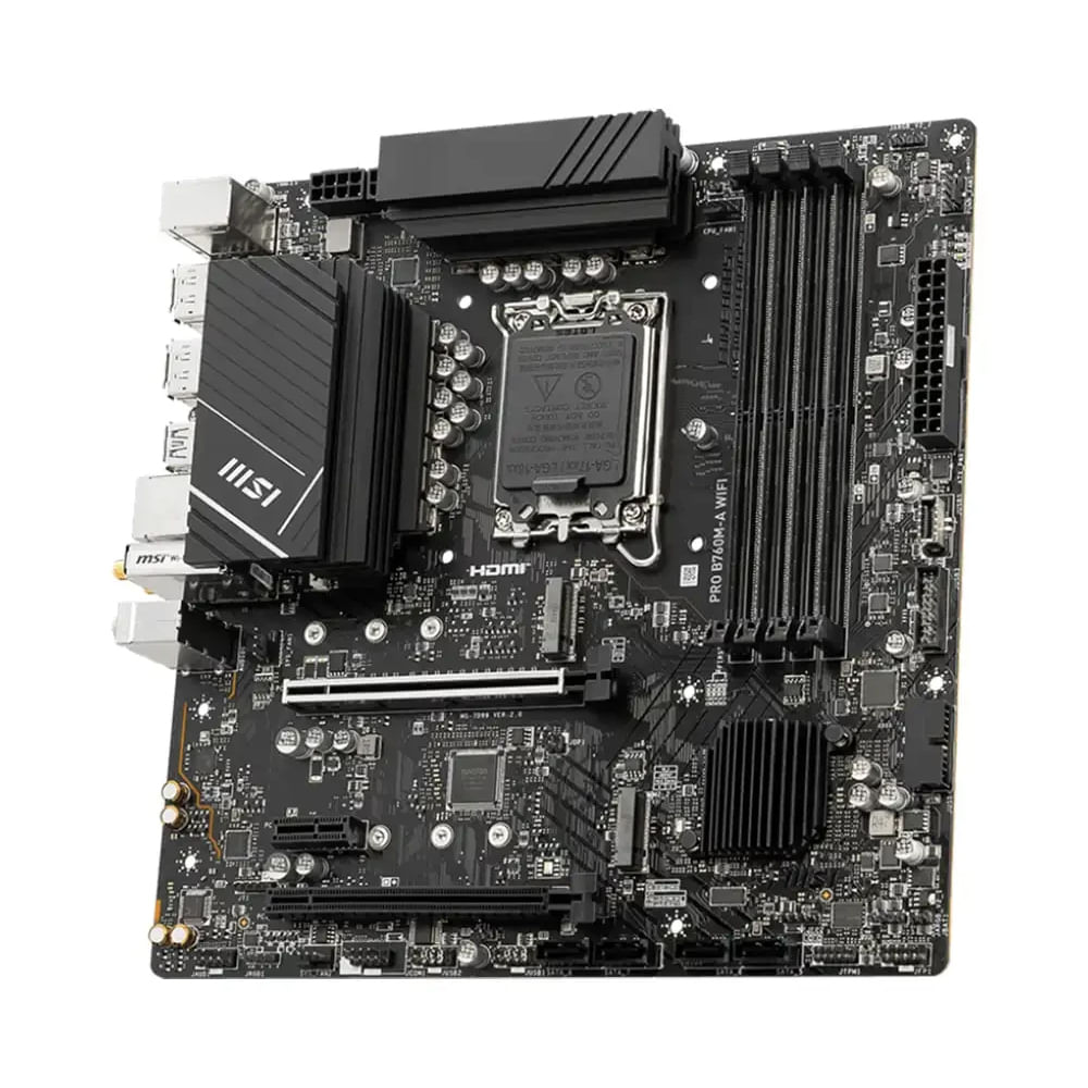 Motherboard MSI PRO B760M-A WIFI LGA1700 Socket Intel B760 Conectividad WiFi