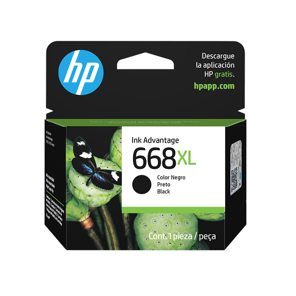 Tinta HP 668XL Negro para impresoras DJ 2975 4375