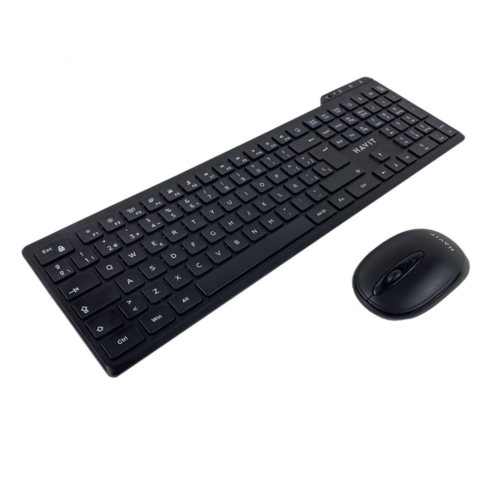 Teclado y mouse inalámbricos HAVIT KB262GCM-SP conectividad inalámbrica color negro