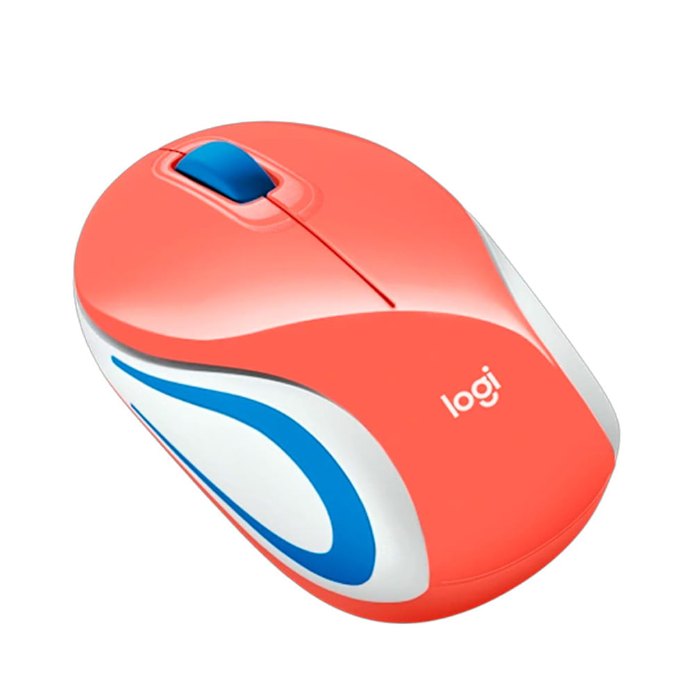 Mouse inalambrico Logitech M187 mini, conectividad USB, color coral