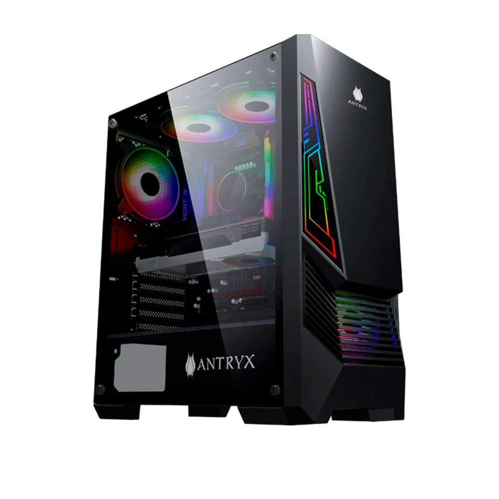 Case Antryx Xtreme NC-257 500GB Fuente B500W A-RGB Fan Vidrio Templado Black
