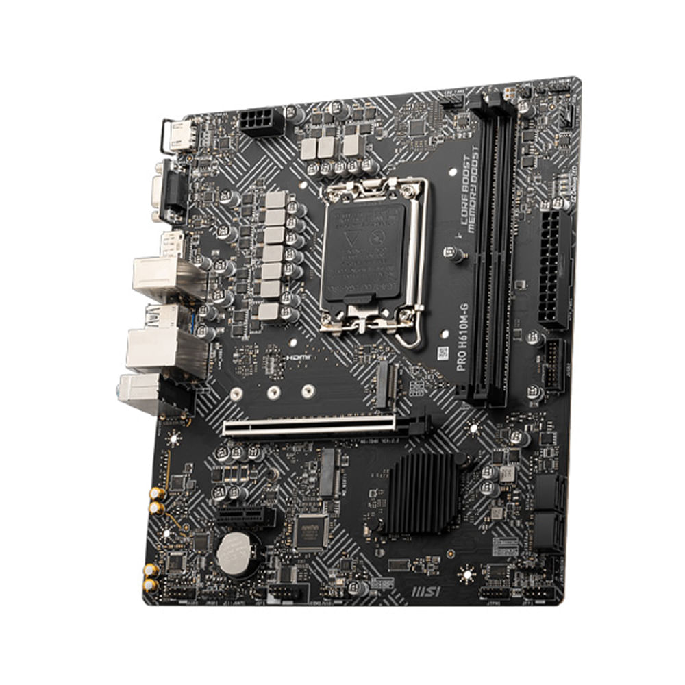 Placa base MSI PRO H610M-G DDR5 LGA 1700 conectividad HDMI-VGA-DP