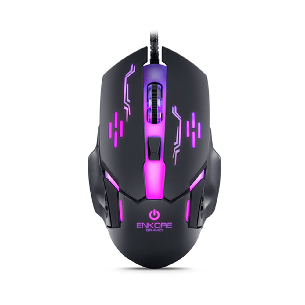 Mouse Gamer Enkore Bravio EKM 313 Conectividad USB 7 LED