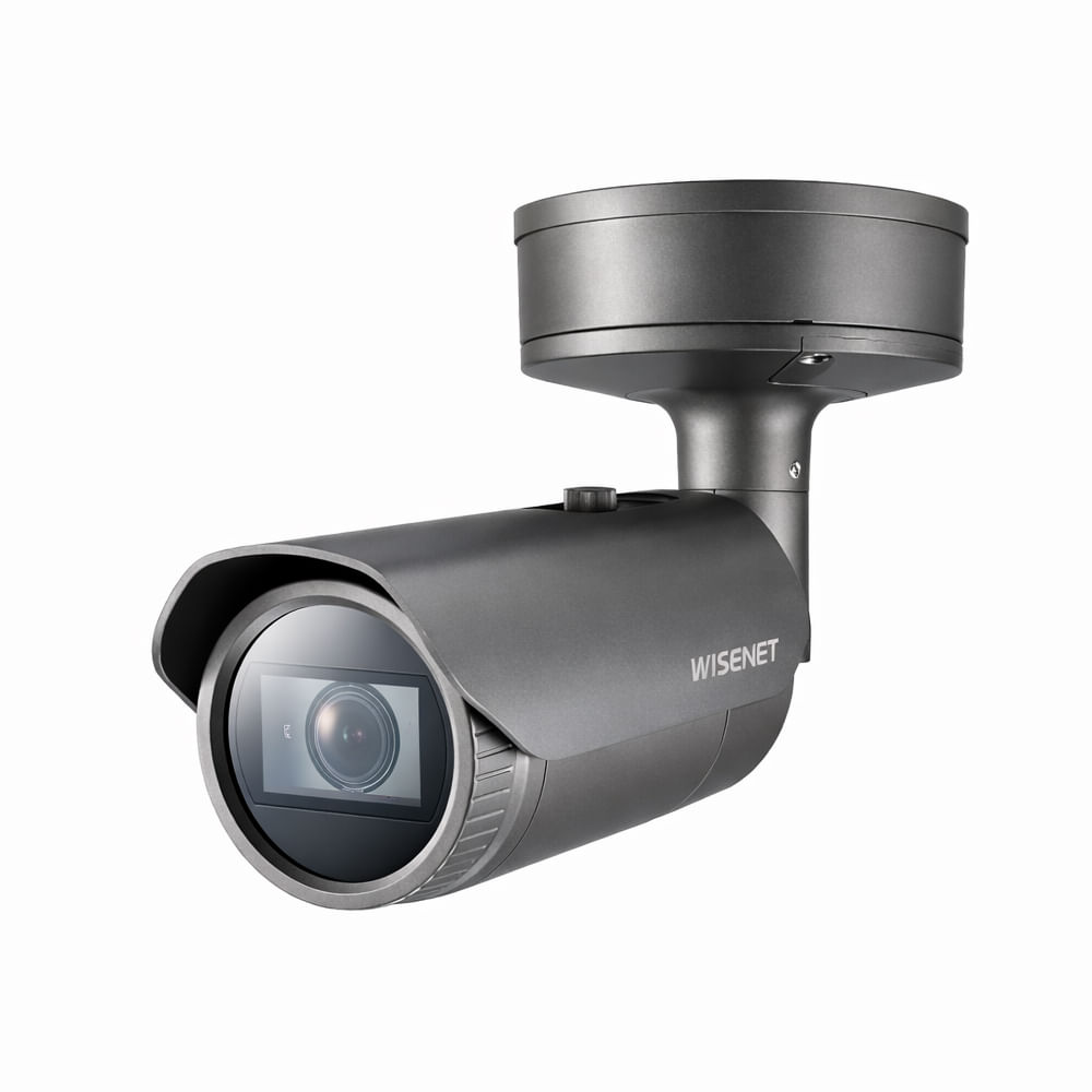 Cámara de red Wisenet XNO-9082R 4K 30fps exterior conectividad IP66 gris oscuro