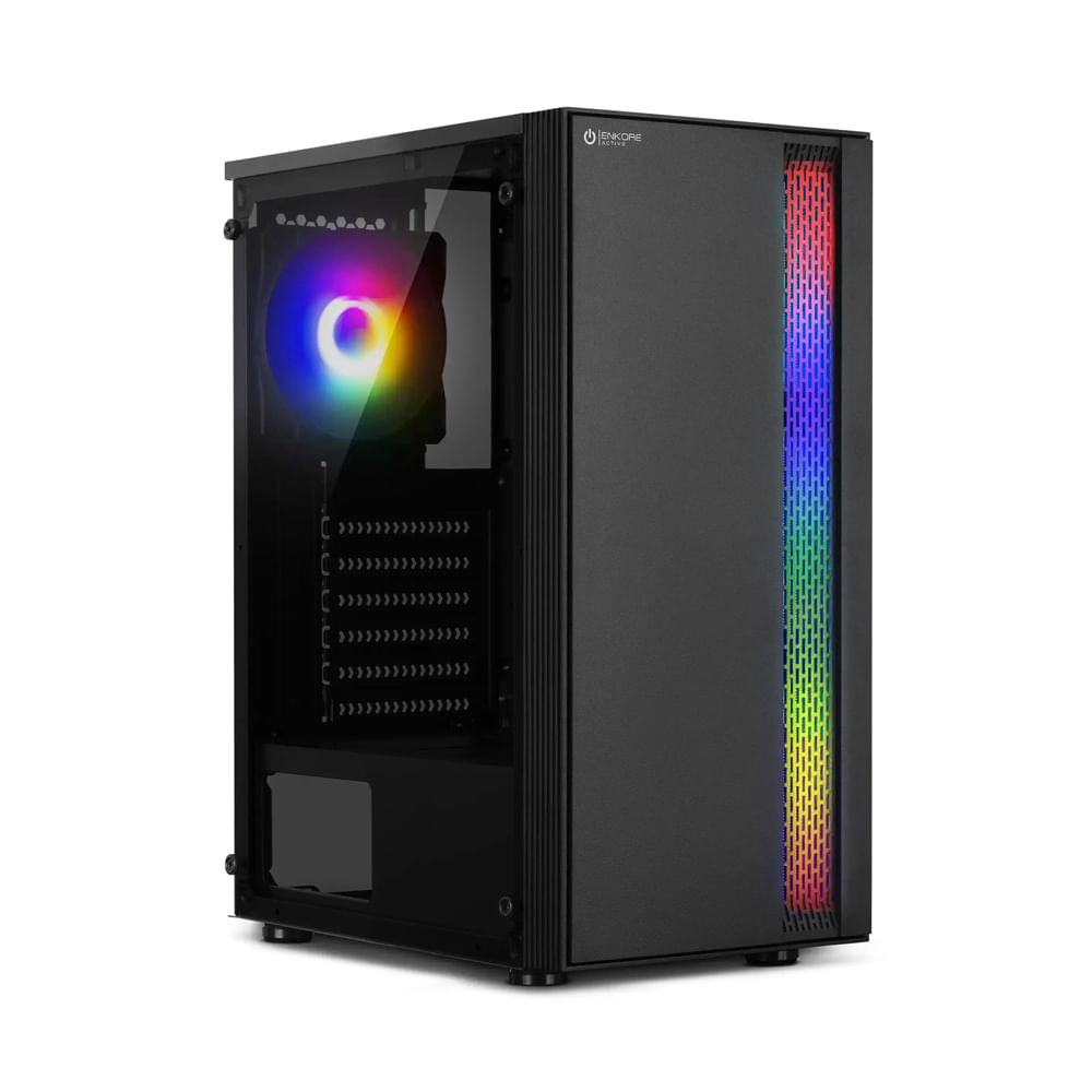 Case Enkore Active ENC 3000 Vidrio Templado ATX Micro ATX Mini ITX 1 Fan RGB Black