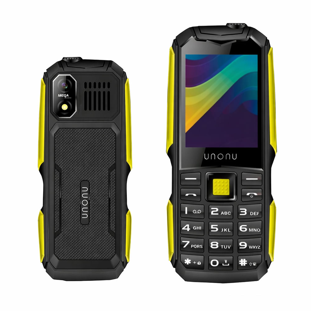 Celular Básico Unonu UR5L 4G Dual SIM Batería 3000mAh Color Amarillo