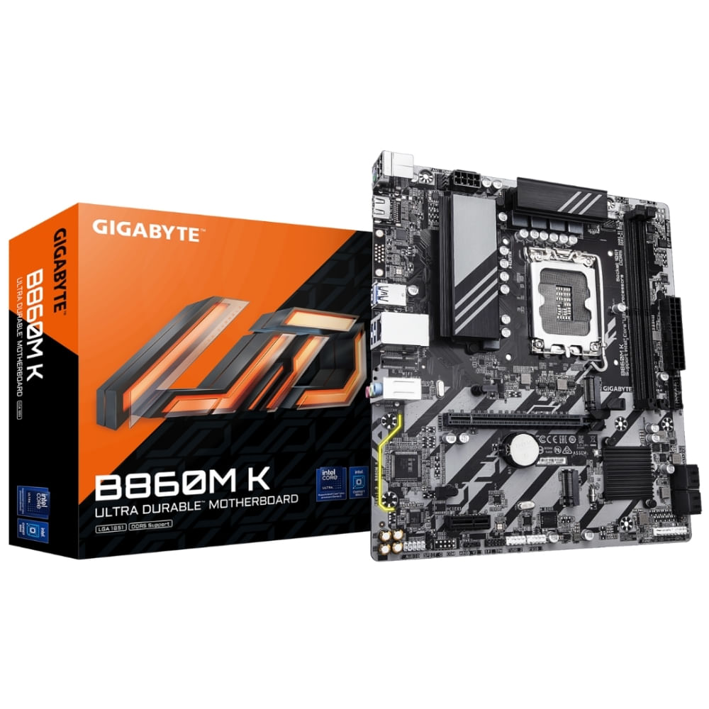 Placa base Gigabyte B860M K - Compatilidad DDR5, Micro ATX, Alto rendimiento para PC gaming y trabaj