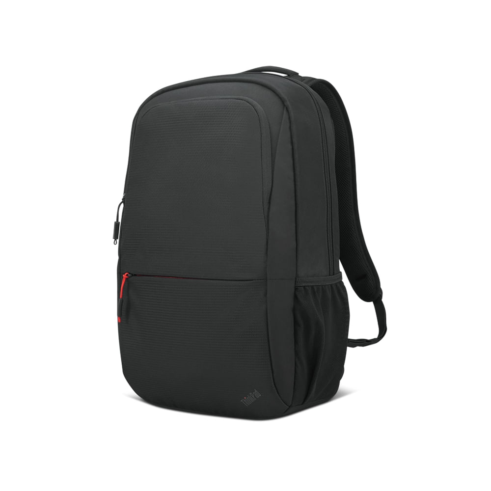 Mochila Lenovo Thinkpad Essential 16” en negro y rojo, para laptops y trabajo diario.