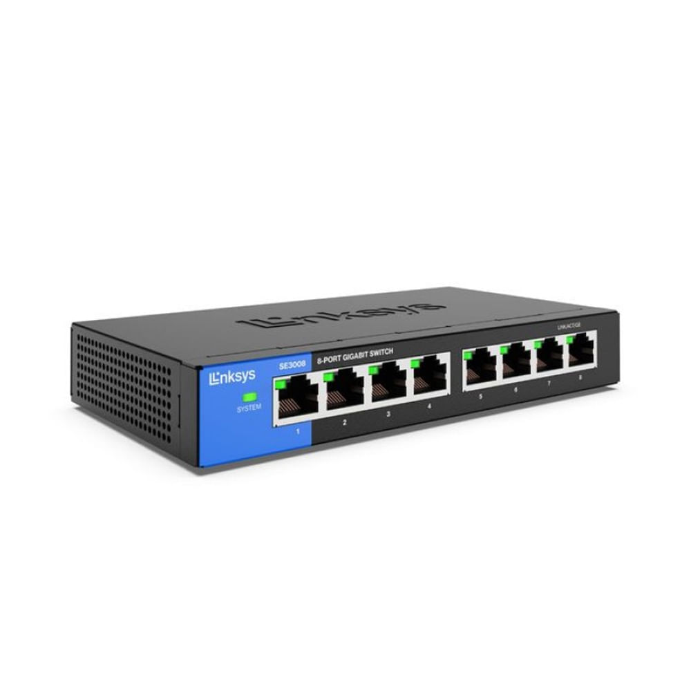 Switch Gigabit LINKSYS SE3008 de 8 Puertos para Conectividad Rápida y Eficiente