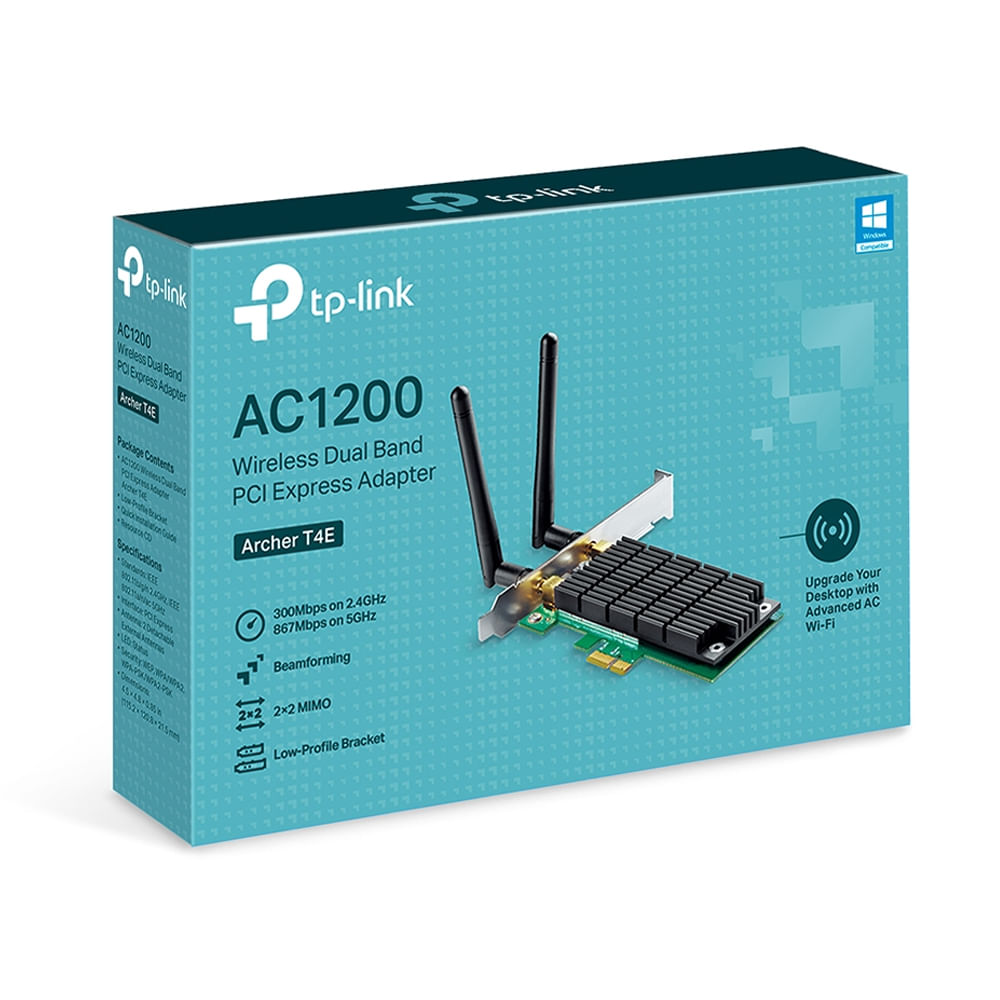 TP-Link Archer T4E Adaptador de Red PCIe Wi-Fi 5 Bajo Perfil 867Mbps Dual Band