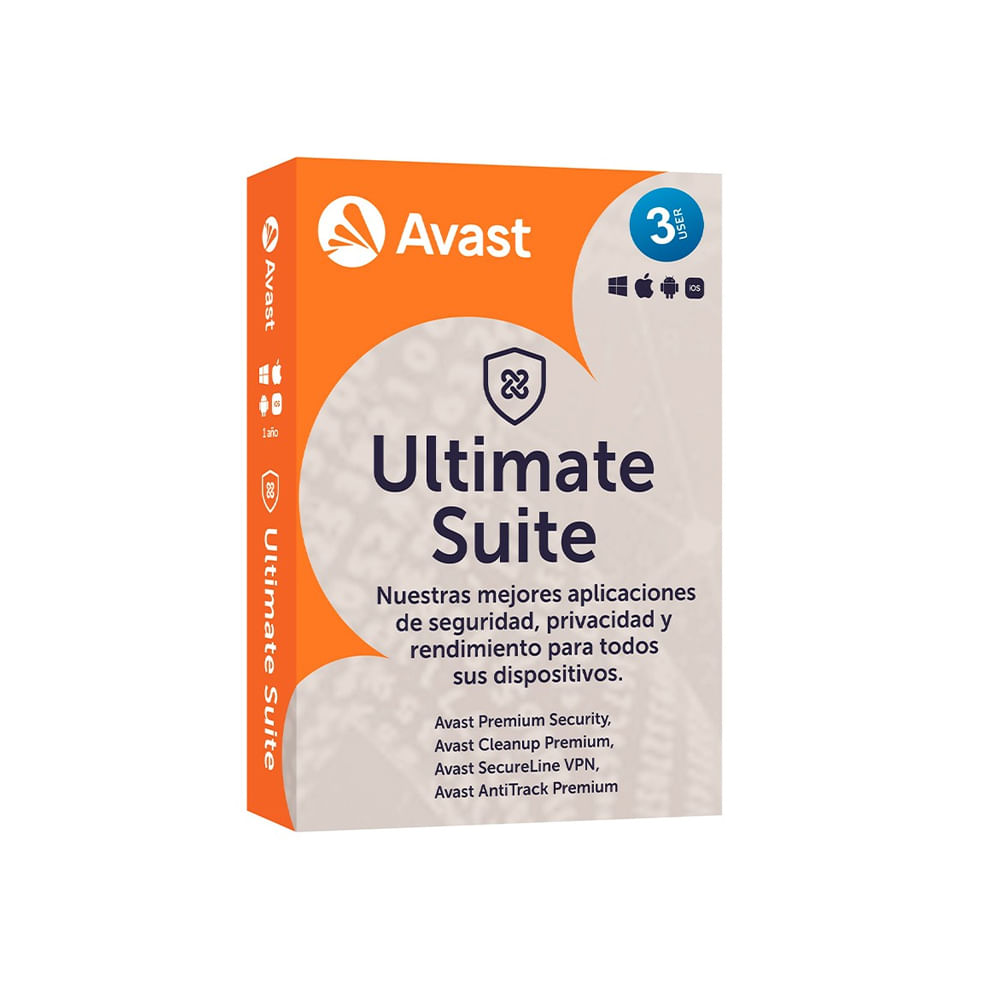Antivirus Avast Ultimate Suite 3 PCs | Protección Total por 12 Meses, Seguridad Avanzada