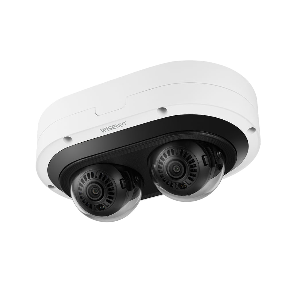 Cámara de Red Wisenet PNM-7082RVD 2MP Full HD Blanca con Visión Nocturna y Lentes Varifocales IP66