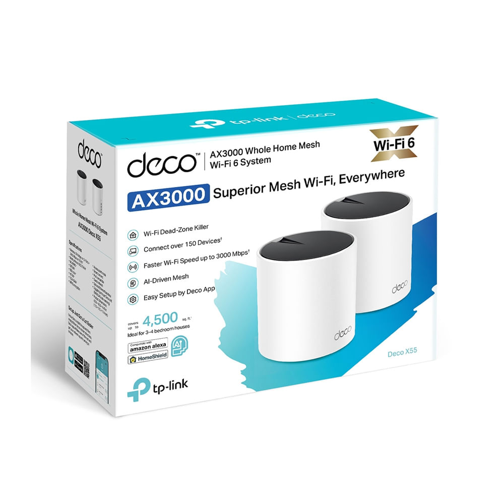 Router TP-Link Deco X55 Mesh AX3000, Doble Banda, Cobertura Amplia, Conectividad Rápida