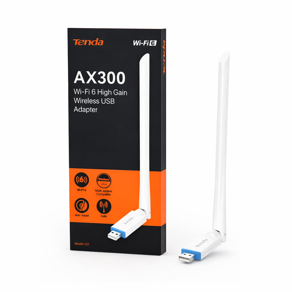 Adaptador Tenda AX300 inalámbrico 286Mbps WiFi 6 USB