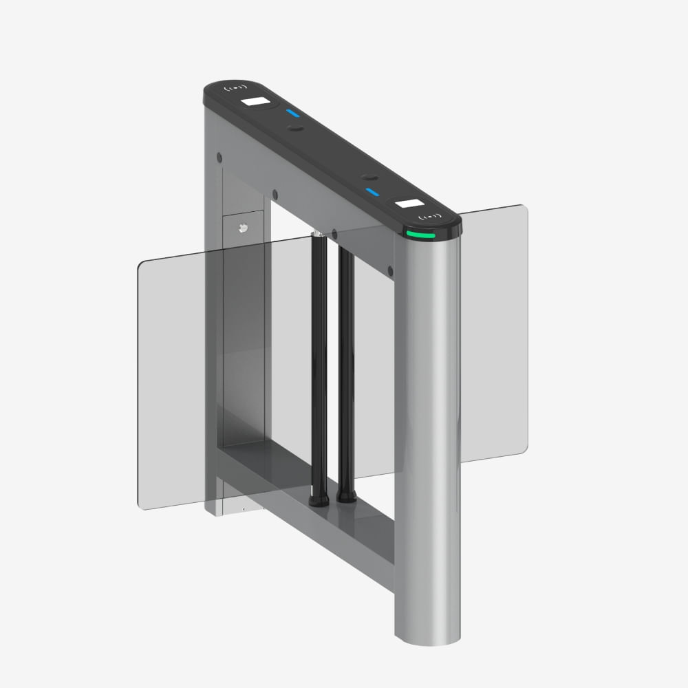 Barrera Peatonal ZKTeco Ala de Ángel Doble Carril, para Seguridad en Espacios Públicos
