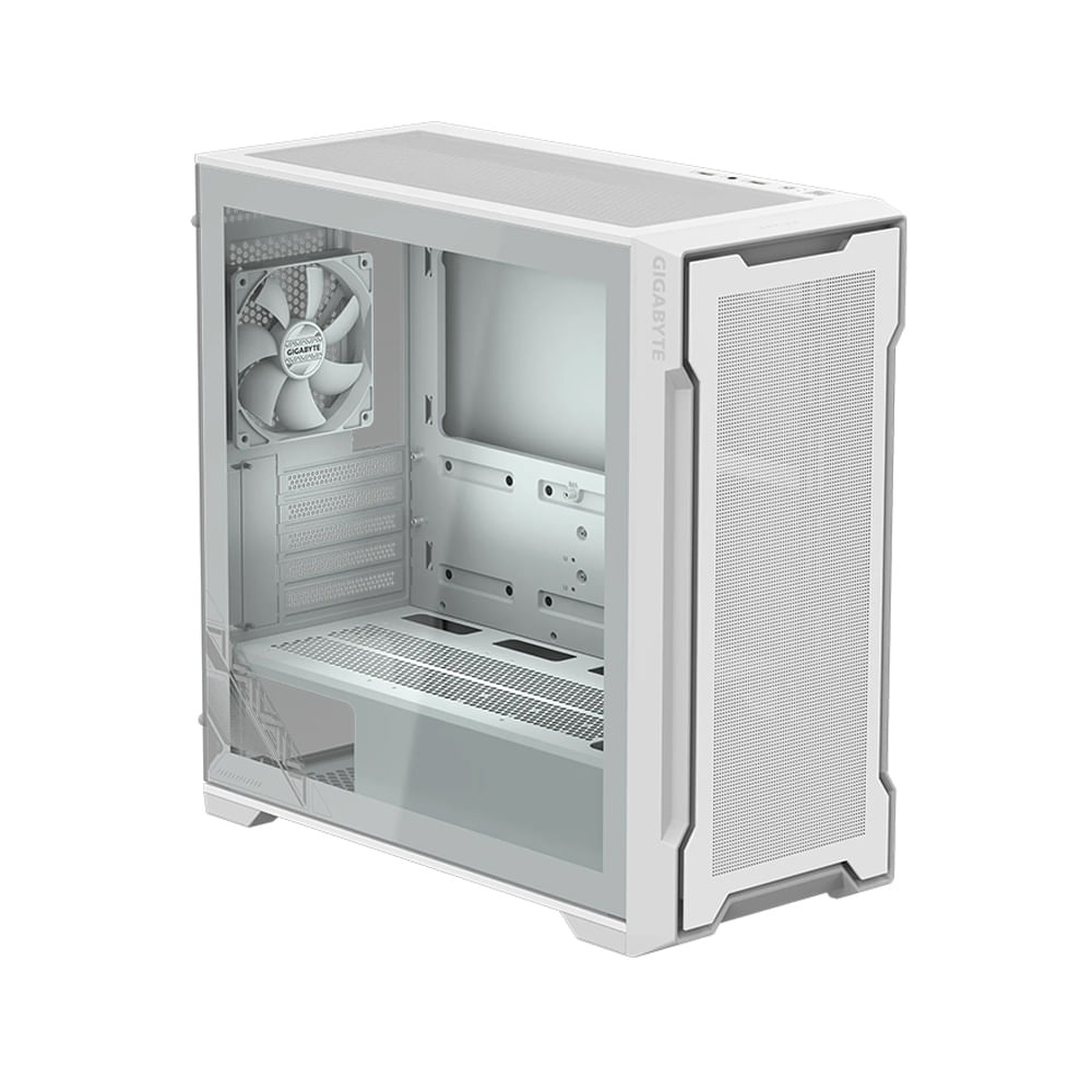Case GIGABYTE C102 GLASS ICE Mid Tower ATX Blanco con Ventana Templada y Diseño Elegante