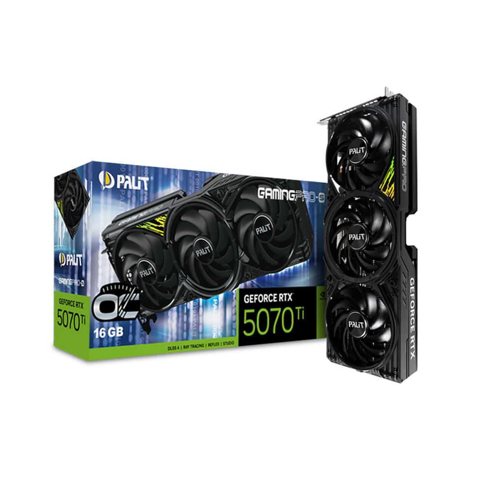 Tarjeta Gráfica Palit GeForce RTX 5070 Ti GamingPro-S OC 16GB GDDR7 256-bit Triple Fan HDMI DisplayP