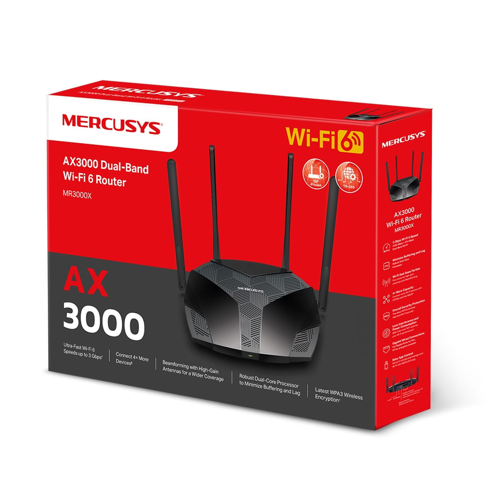 Router WiFi Mercusys AX3000 de Doble Banda - Alta Velocidad y Conectividad Estable