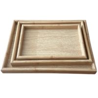 Set de Bandejas Rectangulares de Bambú x3 - Multiuso