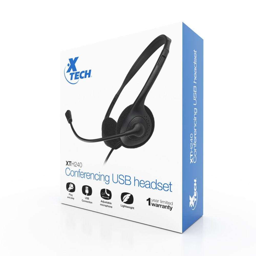 Audífono XTECH XTH240 con micrófono USB