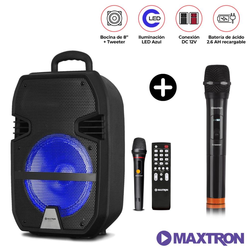 Parlante Bluetooth Maxtron Libidum MX321VB con 2 Micrófono Inalámbrico
