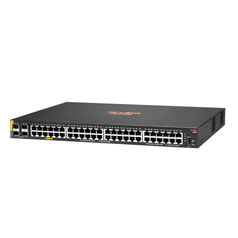 Conmutador HPE Aruba 6000 48G Class4 PoE 370W gestión 48 puertos 10/100/1000 PoE+