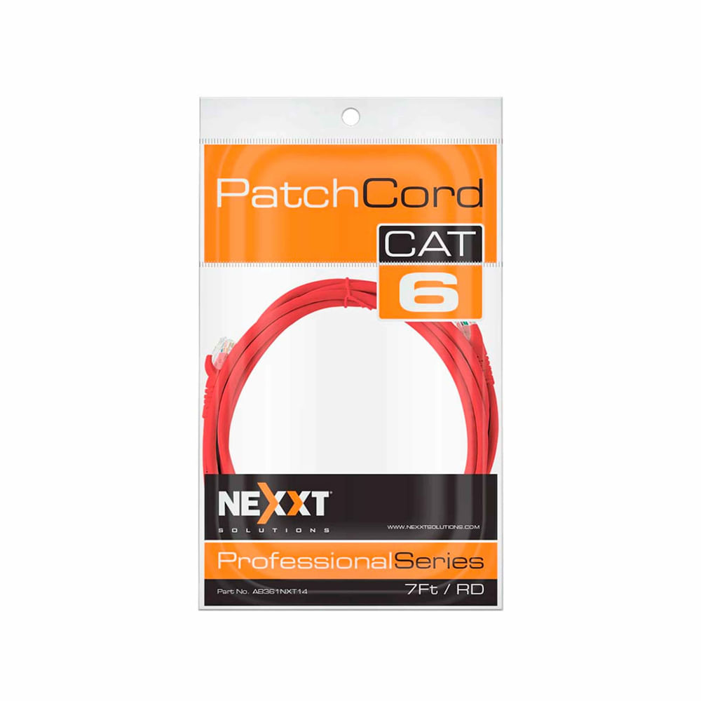 Cable de red Nexxt Patch Cord Cat6 7Ft. Conectividad rápida