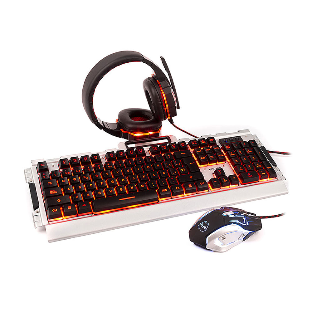 Teclado Mouse Audífono Halion Panzer HA-860C