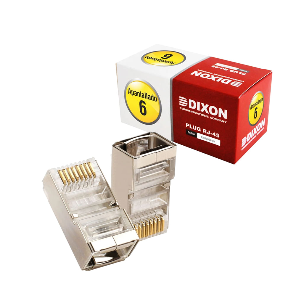 Conector de red RJ45 Dixon Cat-6 apantallado
