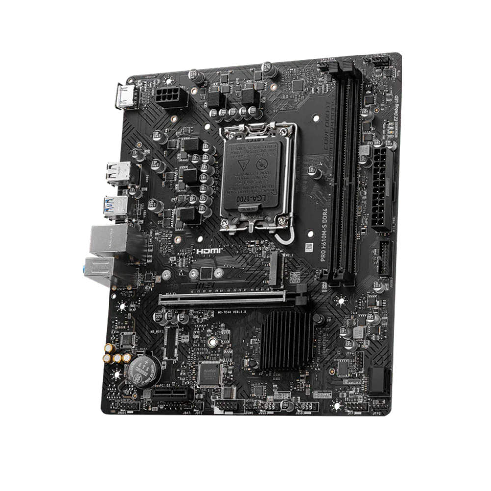 Placa base MSI Micro ATX LGA1700, Intel H610, rendimiento optimizado para gaming y multitarea