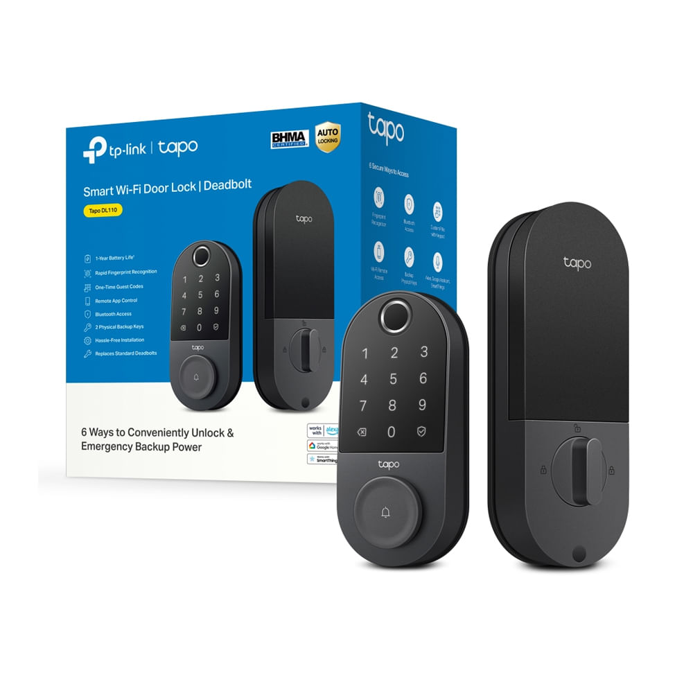 TP-Link Tapo DL110 Cerradura Inteligente Wi-Fi para Puertas con Control Remoto y Seguridad Avanzada