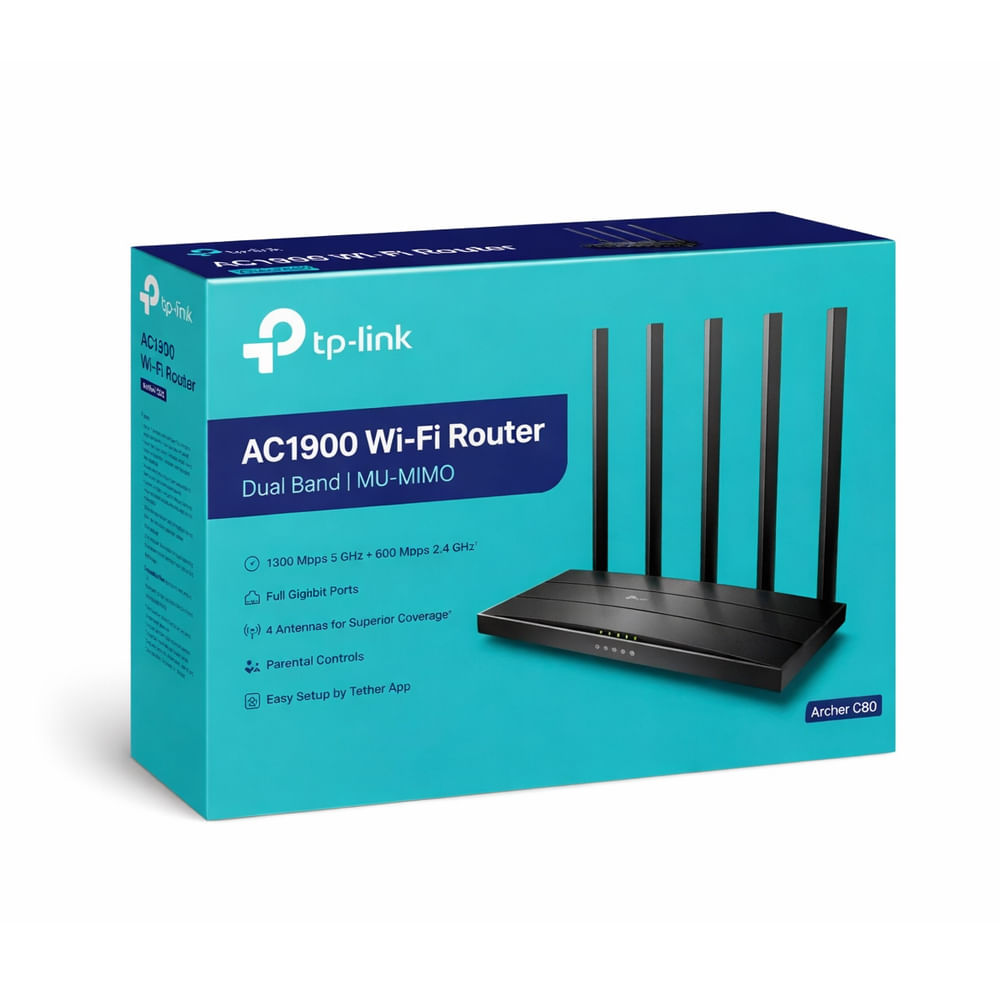 Router TP-LINK Archer C80 AC1900 Doble Banda Wireless  velocidad alta