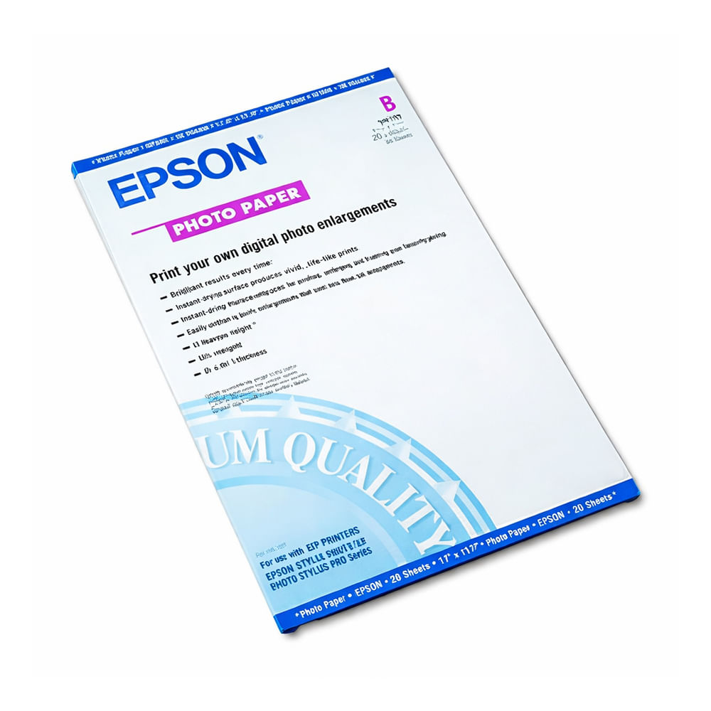 Papel fotográfico brillante Epson ANSI B 20 hojas compatibilidad Stylus Pro 10XXX R2880