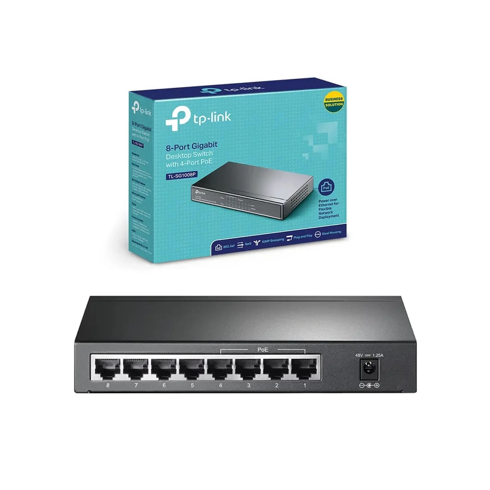 Conmutador TP-Link TL-SF1008P 8 Puertos 10/100 sobremesa con PoE para red eficiente