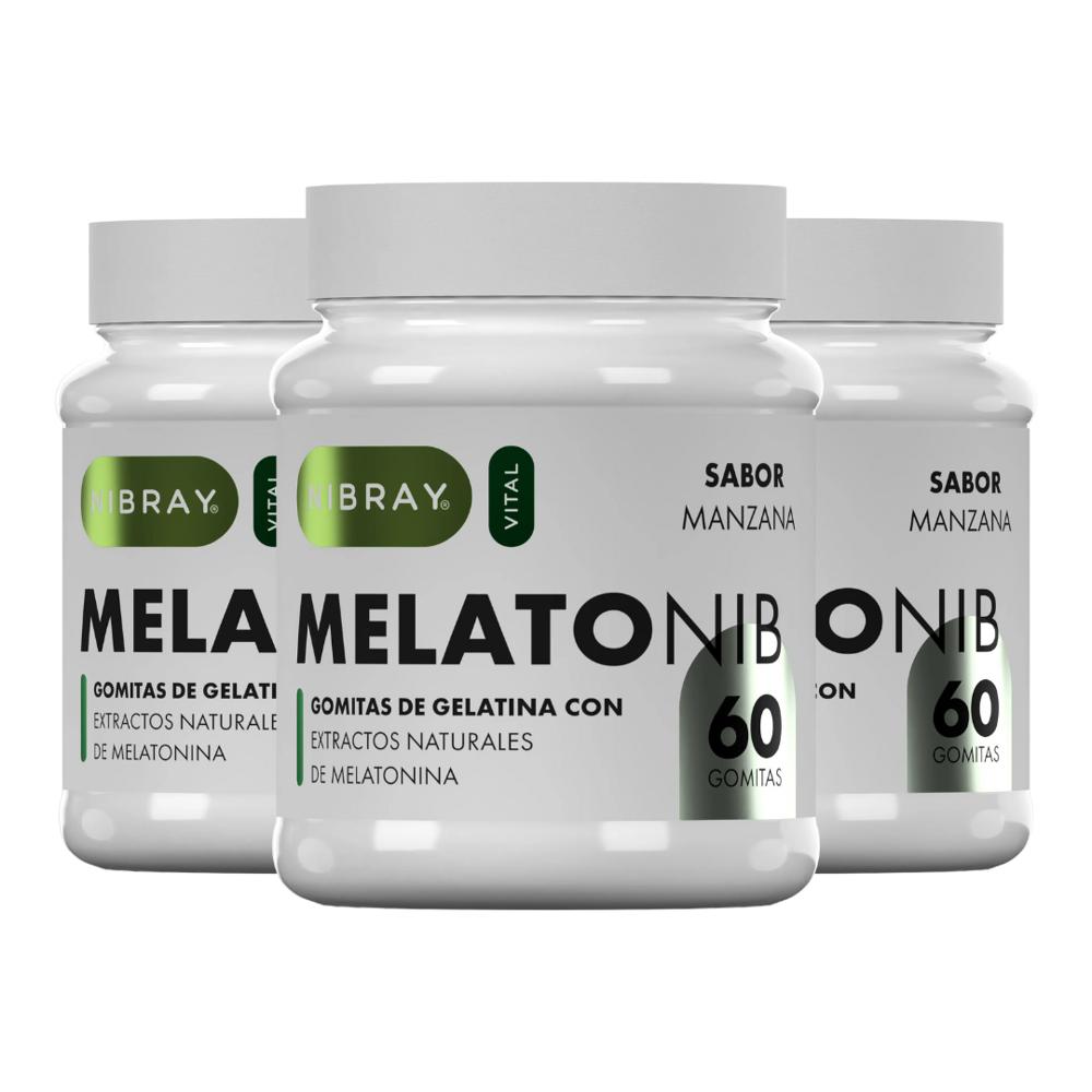 Gomitas De Melatonina Nibray Vital 3 Frascos 5 Mg Por Servicio