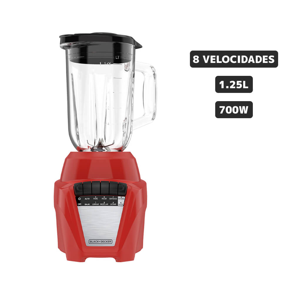 Licuadora BLACK+DECKER 1.25L BL0876-1RDCL Rojo Licuadora BLACK+DECKER 1.25L BL0876-1RDCL Rojo
