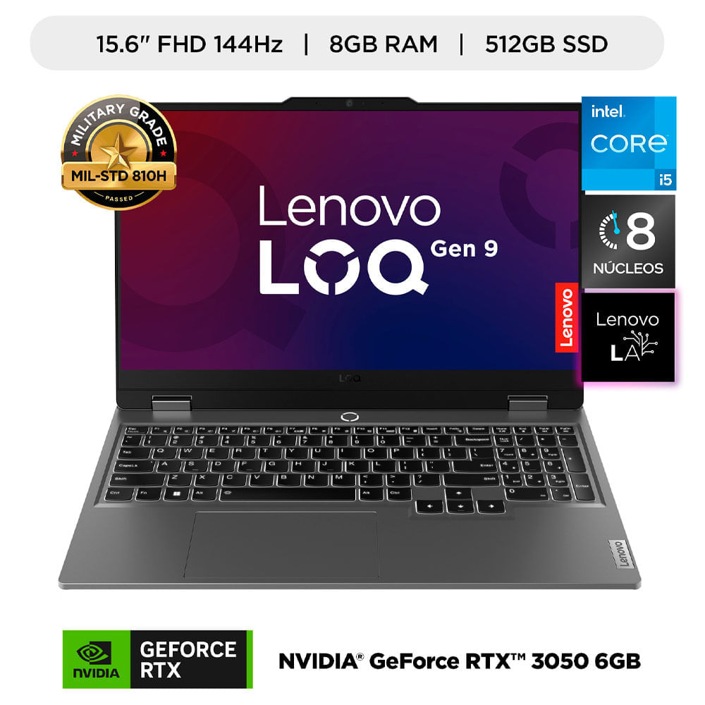 Laptop LENOVO LOQ 15IAX9 15.6"" Intel Core i5 12450HX 8GB 512GB SSD