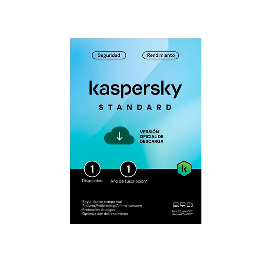 Antivirus Kaspersky Standard 1 PC 12 meses
