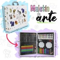 Maletin Set De Arte Oleo Plumones Y Pintura Juego De 50 piezas Blanco