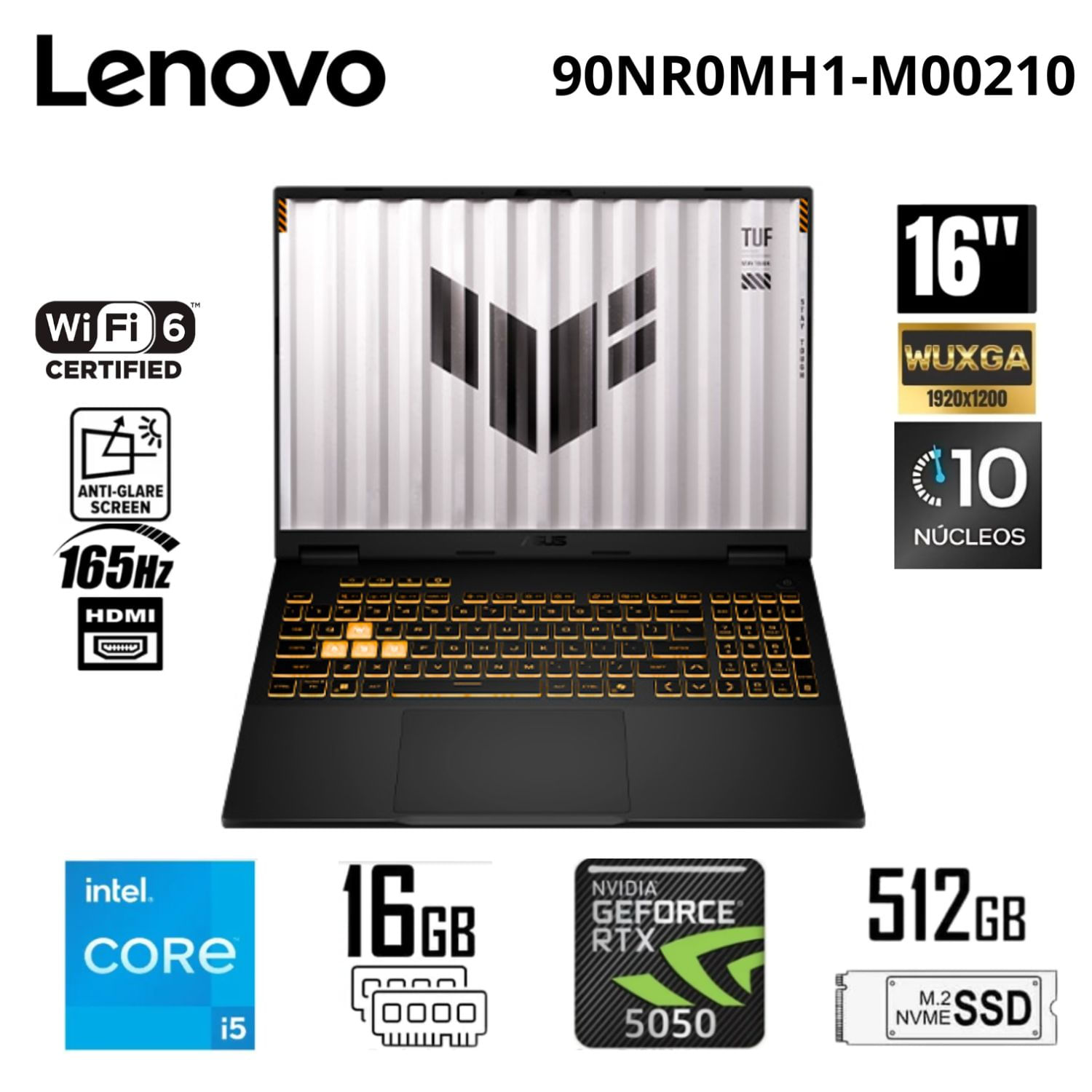 NB ASUS TUF GAMING F16 FX608JH-RV010 I5-1345HX 16GB SSD512GB RTX5050-8GB