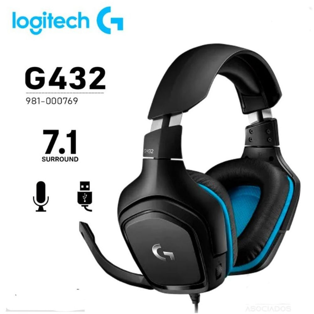Audífono Gamer C/Microf Logitech G432 7.1 Usb