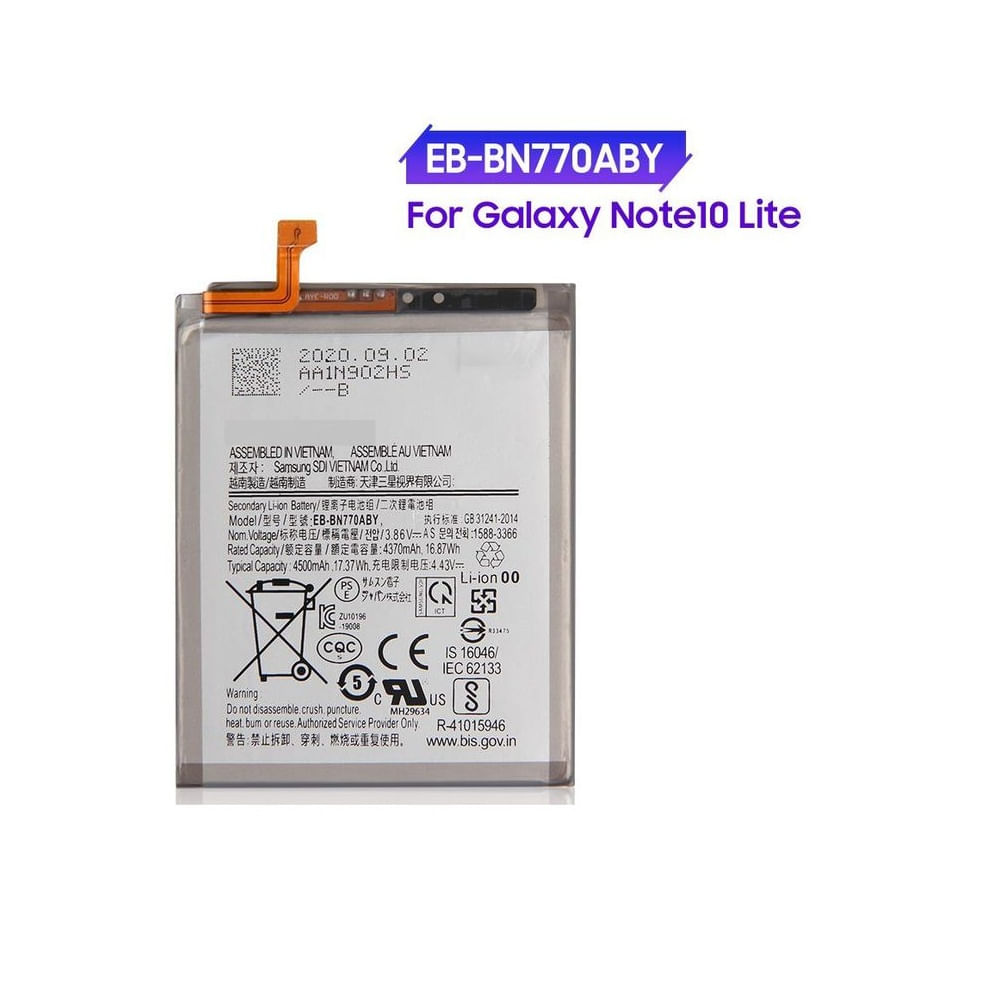 BATERIA SAMSUNG NOTE 10 LITE TORIGINAL-SM NUEVO