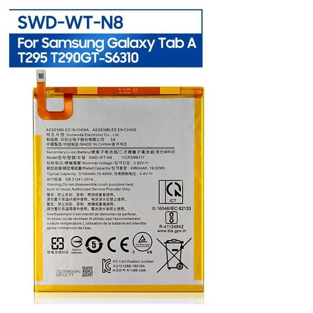 Bateria galaxy tab a 8.0 2019 t290 nuevo-blanco
