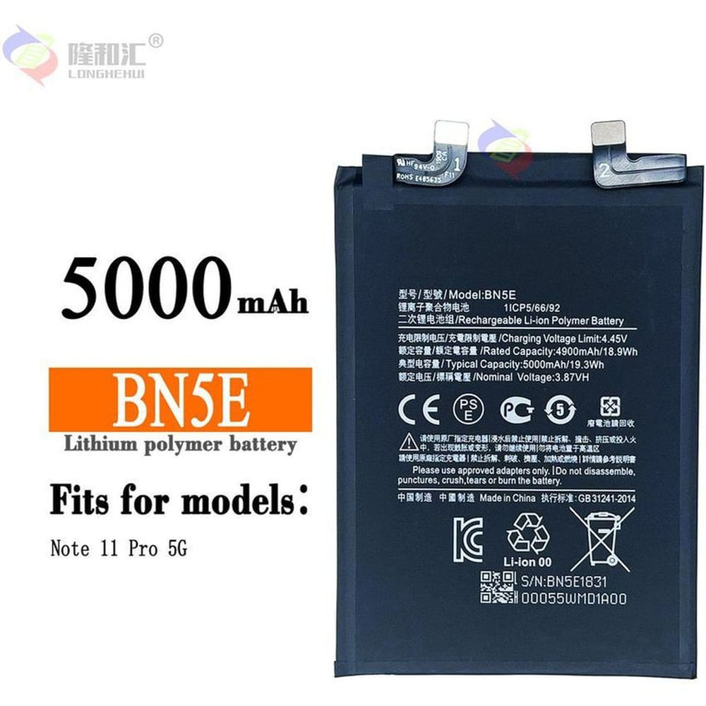 Bateria xiaomi redmi note 11 pro 5g - poco x4 pro bn5e nuevo
