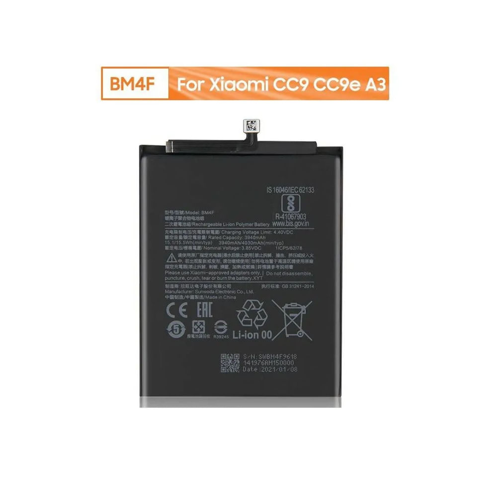 BATERIA MI A3- MI 9LITE - BM4F NUEVO-NEGRO