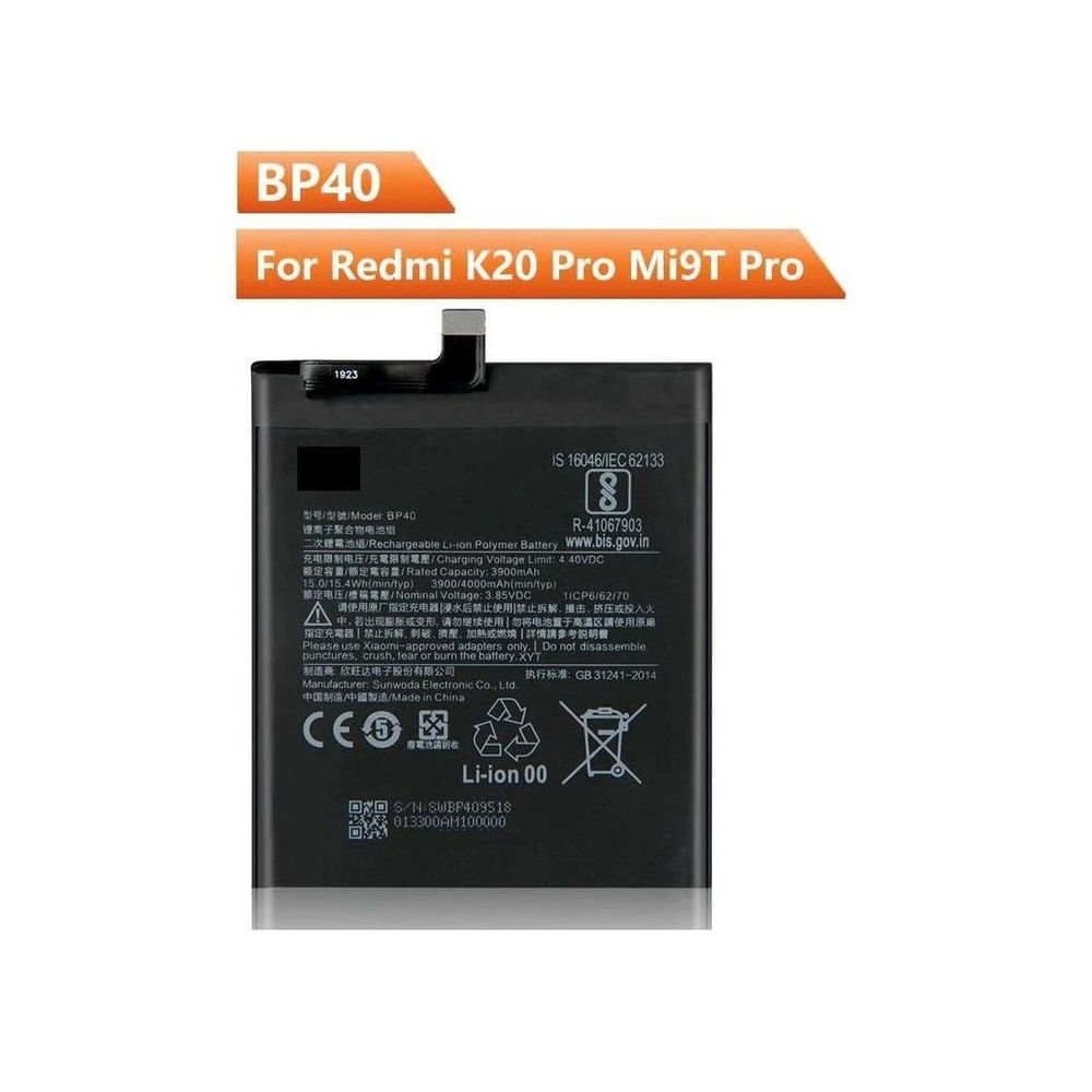BATERIA K20 PRO-MI 9T PRO - BP40 TORIGINAL-SM  NUEVO-NEGRO