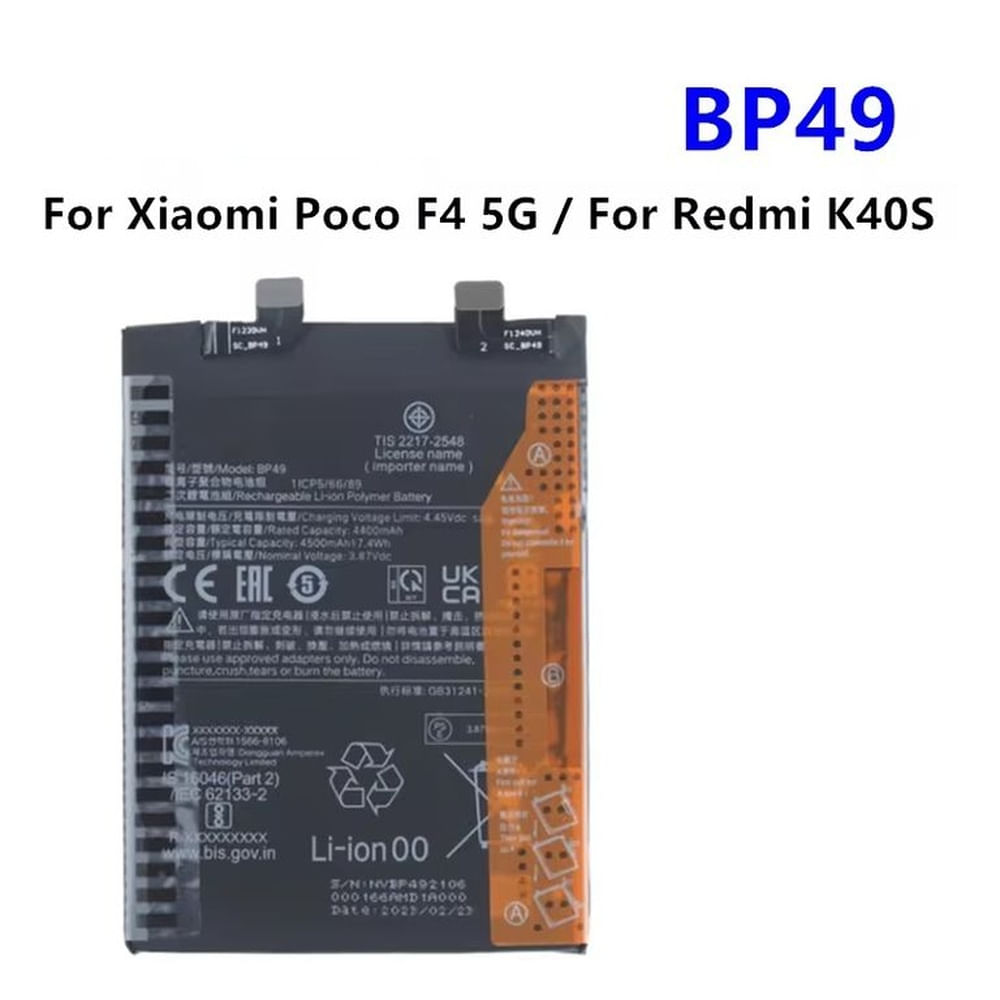 BATERIA  REDMI K40S - Poco F4 5G -  BP49  NUEVO