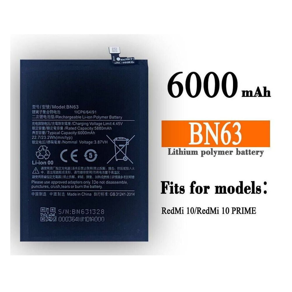 BATERIA REDMI 10 - 10 PRIME  BN63  NUEVO