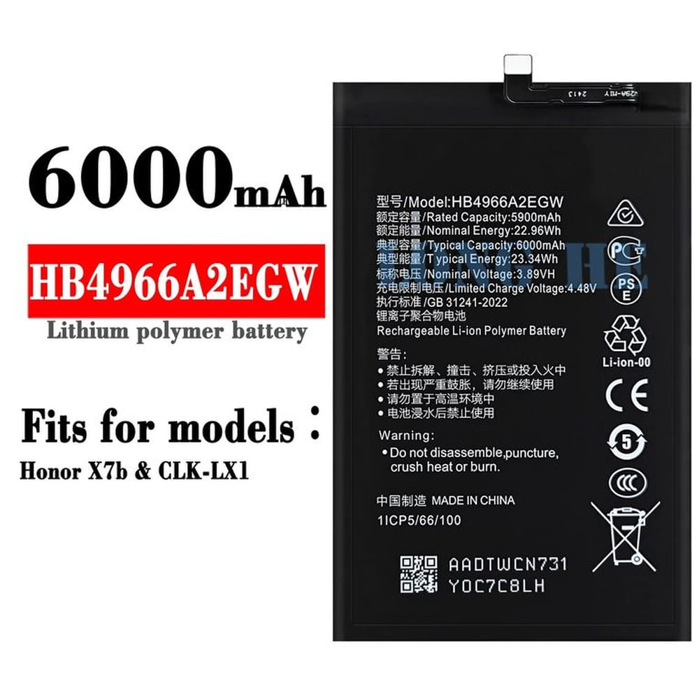 BATERIA HONOR  X7B   NUEVO - NEGRO